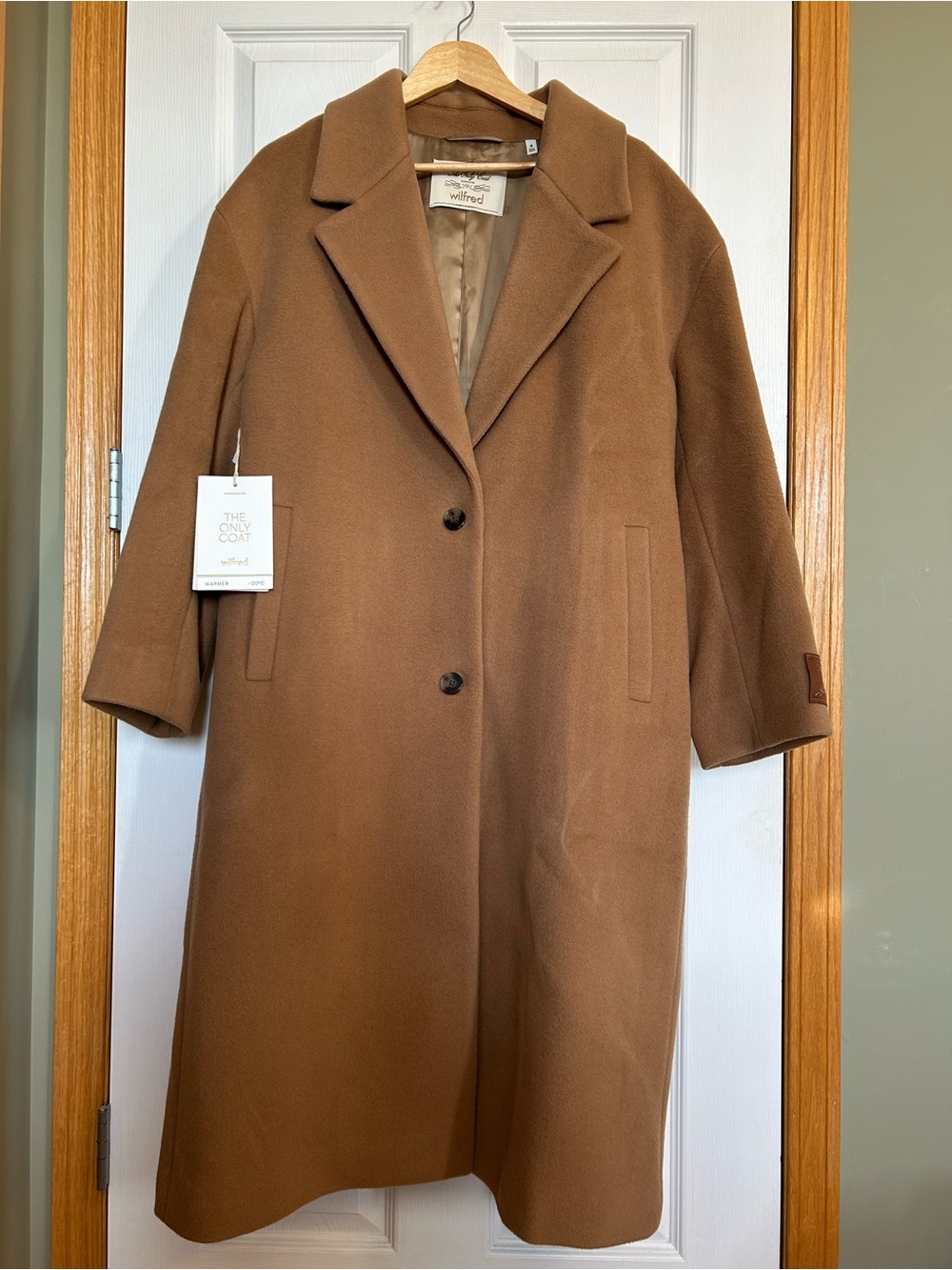 Wilfred Brown Wool-Blend Single-Breasted Trench Coat